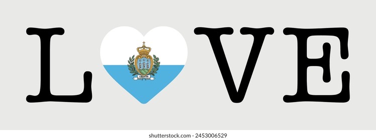 I Love San Marino flag heart icon vector illustration