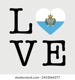 I Love San Marino flag heart icon vector illustration