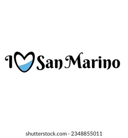  I love San Marino, vector graphic, heart flag