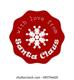 With love from Santa Claus - card. Isolated on white background