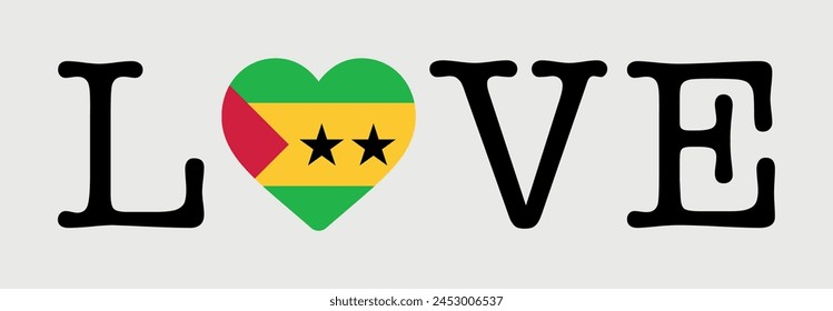 I Love Sao Tome and Principe flag heart icon vector illustration