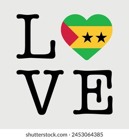 I Love Sao Tome and Principe flag heart icon vector illustration