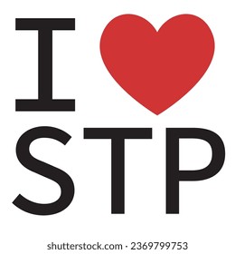 I love Sao Tome and Principe typography vector