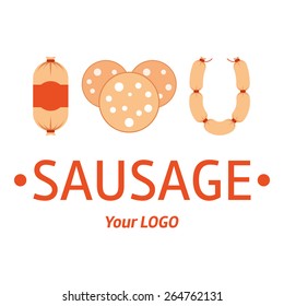 I love sausage vector stock illustration on white background isolated