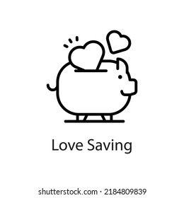 Love Saving vector Outline Icon Design illustration on White background. EPS 10 File 