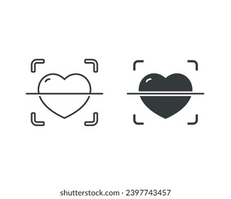 Love scanning icon. Illustration vector