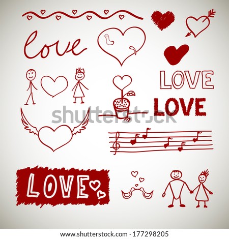 Love scetch, romance doodles