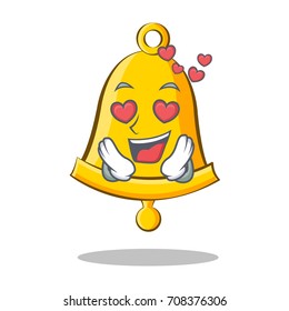 In love school bell character cartoon