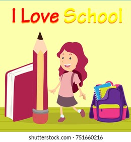 I love school, Student and education objects for educational use