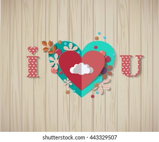 Love scrapbooking elements - paper hearts.