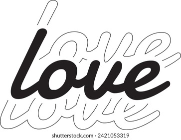 Love Skript mit Reflexionen Valentins Day Design Element