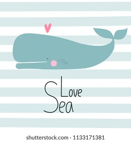 Love sea vector card
