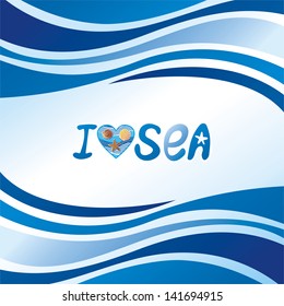 I love sea vector illustration