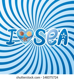 I love sea vector illustration