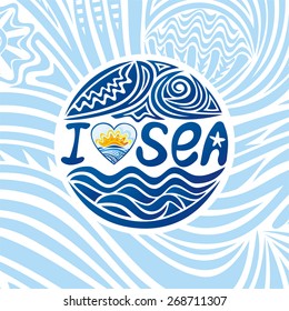 I love sea vector illustration