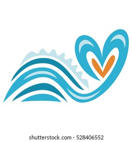 I love sea. Vector illustration.