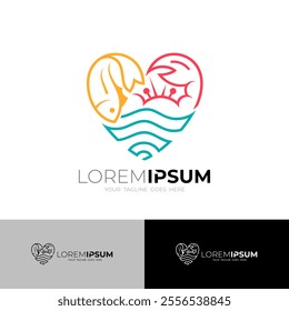 love seafood consisting of fish and crab, line style