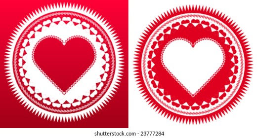 Love Seal, composed of various heart shapped patterns