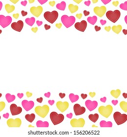 The love seamless border made out of various hearts / The love seamless border / The love abstract background