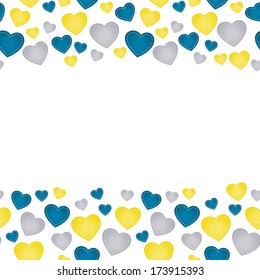 The love seamless border made out of various hearts / The love seamless border / The love abstract background