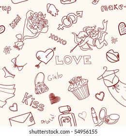 Love Seamless Doodles