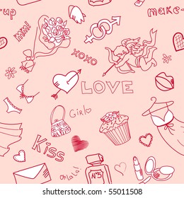 Love Seamless Doodles