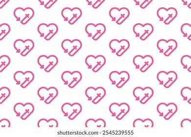 Love seamless pattern background template. Heart seamless pattern background can be used for wrapping paper, wallpaper stickers, social media banners and more.