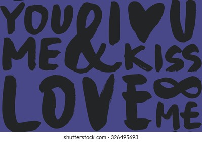 I love seamless pattern. Brush and ink. Calligraphy. Handmade.