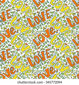  love seamless  pattern. cute doodles seamless valentine day pattern
