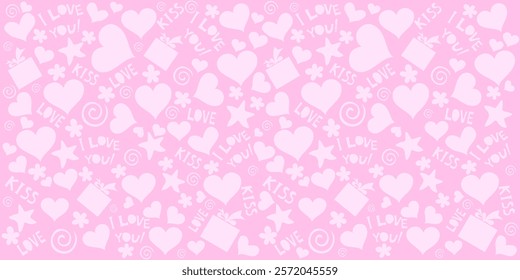 Love seamless pattern. Good for textile fabric design, wrapping paper, website wallpapers, textile, wallpaper and apparel. Great for Valentine's Day, Mother's Day,  Vector illustration