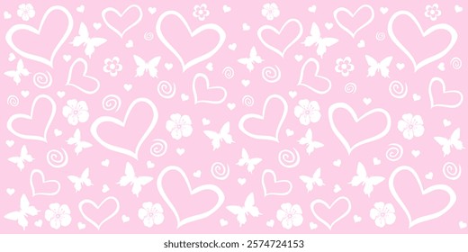 Love seamless pattern. Good for textile fabric design, wrapping paper, website wallpapers, textile, wallpaper and apparel. Great for Valentine's Day, Mother's Day,  Vector illustration