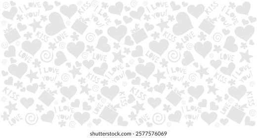 Love seamless pattern. Good for textile fabric design, wrapping paper, website wallpapers, textile, wallpaper and apparel. Great for Valentine's Day, Mother's Day,  Vector illustration