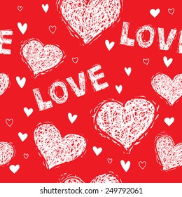 Love seamless pattern with hearts