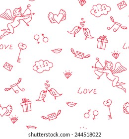 Love seamless pattern for St. Valentine's Day