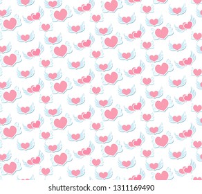 Love seamless pattern. Valentine's Day endless texture, background. Vector illustration