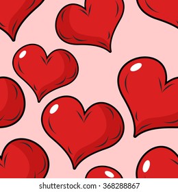 Love seamless pattern for Valentines day. Background for holiday lovers. Red heart.