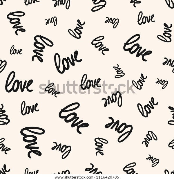 Love Seamless Pattern Vector Texture Randomly Stock Vector (Royalty ...