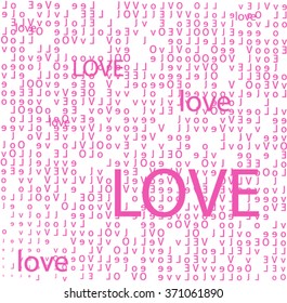 Love seamless pattern vector, words, love letters, pink texture on transparent background 
