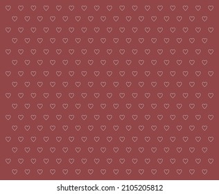 Love nahtlose Muster mit weißen Herzen auf rotem Hintergrund, Valentinstag, süße Karte, Konzept der Liebe, Kunst, Design für die Dekoration, Wickelpapier, Druck, Gewebe oder Textilien, Vektorgrafik