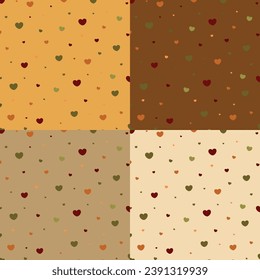 Love seamless repeat pattern. Abstract texture with small hearts. vector of Thanksgiving seamless background. Endless texture for wallpaper, background, wrapping paper. Retro style. Seasonal wallpaper