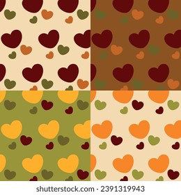 Love seamless repeat pattern. Abstract texture with small hearts. vector of Thanksgiving seamless background. Endless texture for wallpaper, background, wrapping paper. Retro style. Seasonal wallpaper