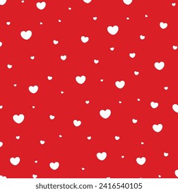 Liebe nahtlose Wiederholung Muster mit Herzen. Vektorabstrakte Textur mit kleinen Herzen. Valentinstag Muster. 14. Februar Papier Muster.