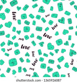 Love seamless valentines day line pattern. Doodle gift box background design. Retro print girl fashion vector textile.