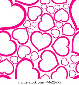 Love seamless vector pattern made from pink hearts (valentine day card)