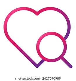 icono de estilo degradado de búsqueda de amor