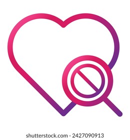 icono de estilo degradado de búsqueda de amor