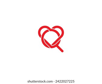 Símbolo de signo de signo de símbolo de concepto de logotipo de búsqueda de amor Elemento de diseño. Medicina, Amor, Atención de Salud, Logotipo del Día de San Valentín. Plantilla de ilustración de vector