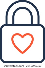 Love Security Icon Color Line Vector Illustration