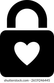 Love Security Icon Glyph Vector Illustration