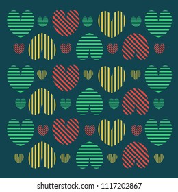 love set colourfull seamless pattern vector